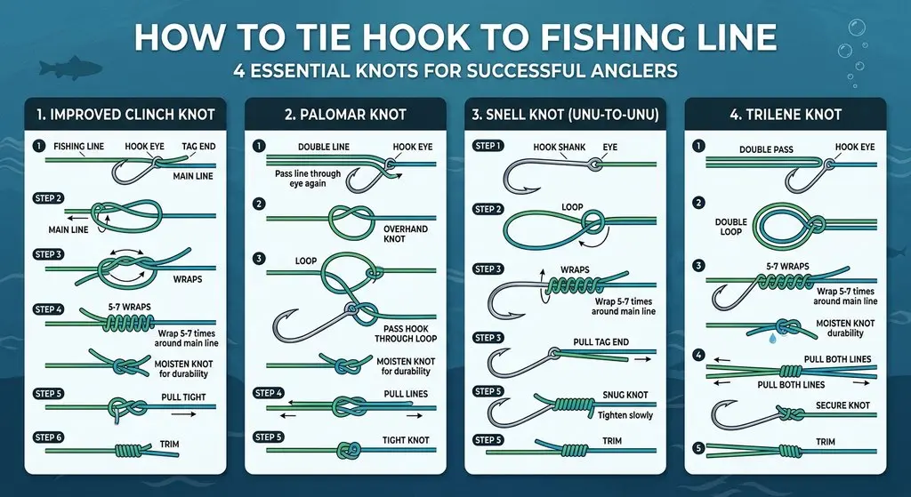 How to Tie Hook to Fishing Line