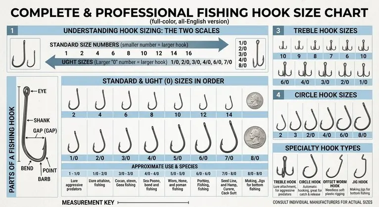 fishing hook size chart